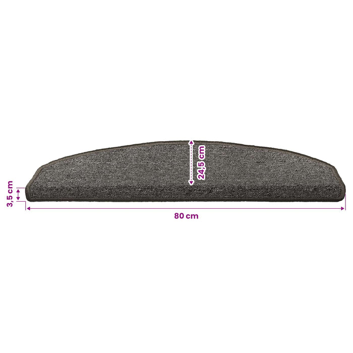 Mochete autocolante pentru scară Semicircular 15 pcs Gri închis - WALTI WALTI