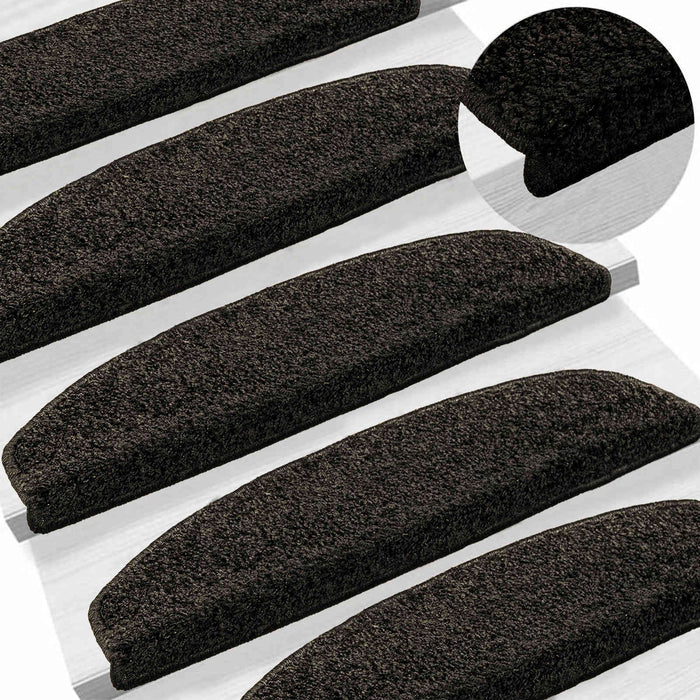 Mochete autocolante pentru scară Semicircular 15 pcs Antracit - WALTI WALTI