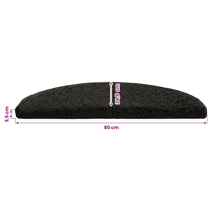 Mochete autocolante pentru scară Semicircular 15 pcs Antracit - WALTI WALTI