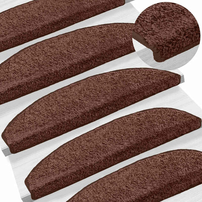 Mochete autocolante pentru scară 15 pcs Maro 80 x 24,5 x 3,5 cm - WALTI WALTI