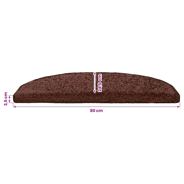 Mochete autocolante pentru scară 15 pcs Maro 80 x 24,5 x 3,5 cm - WALTI WALTI