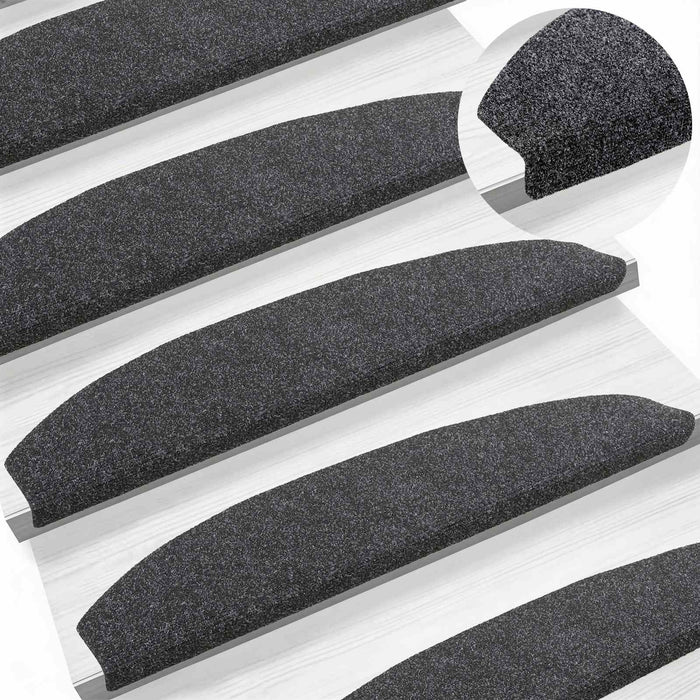 Mochete autocolante pentru scară Semicircular 15 pcs Gri închis - WALTI WALTI