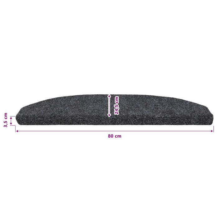 Mochete autocolante pentru scară Semicircular 15 pcs Gri închis - WALTI WALTI