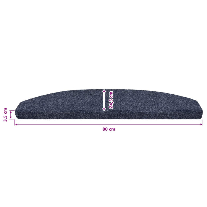 Mochete autocolante pentru scară Semicircular 15 pcs albastru - WALTI WALTI