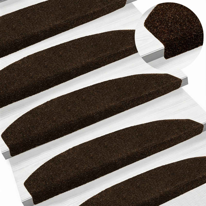 Mochete autocolante pentru scară 15 pcs Maro 80 x 24,5 x 3,5 cm - WALTI WALTI