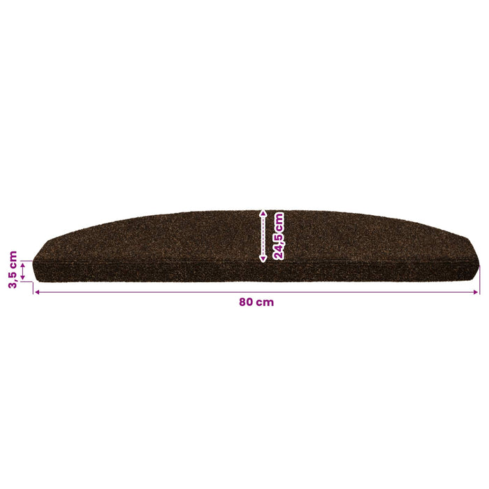 Mochete autocolante pentru scară 15 pcs Maro 80 x 24,5 x 3,5 cm - WALTI WALTI