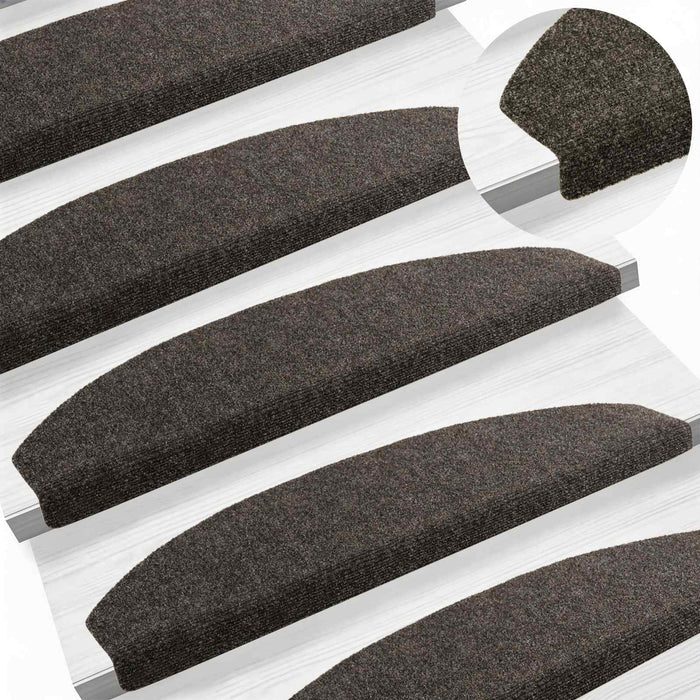Mochete autocolante pentru scară Semicircular 15 pcs Antracit - WALTI WALTI