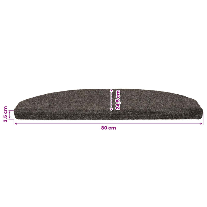 Mochete autocolante pentru scară Semicircular 15 pcs Antracit - WALTI WALTI