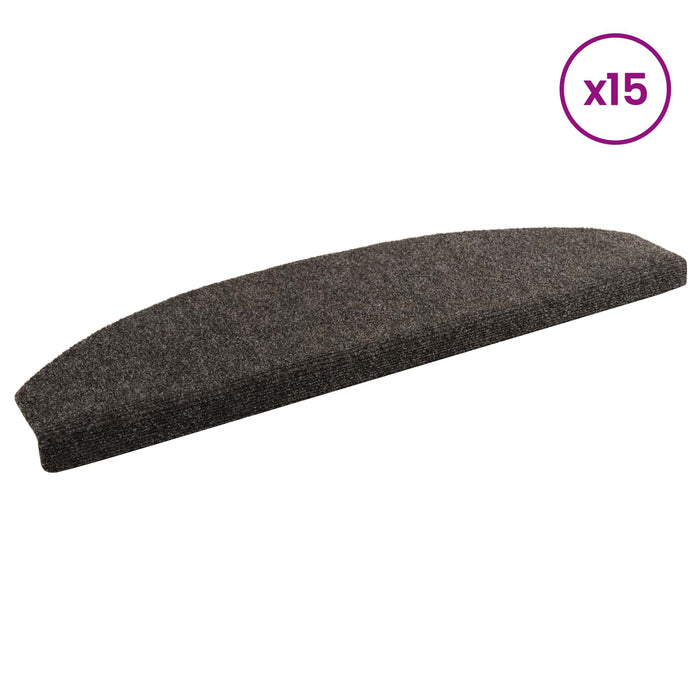 Mochete autocolante pentru scară Semicircular 15 pcs Antracit - WALTI WALTI