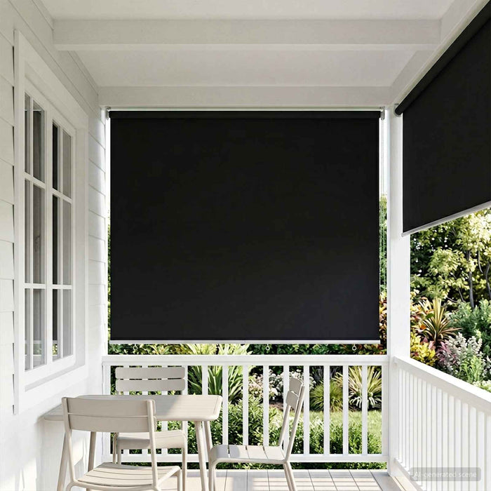 Jaluzea tip rulou cu protecție UV Negru 200 x 140 cm Poliester - WALTI WALTI