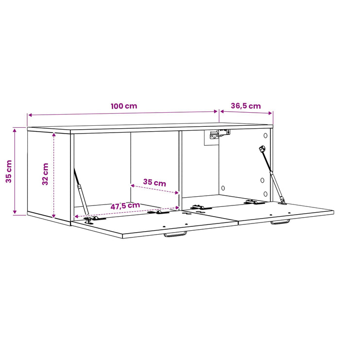 Dulap de perete 100 x 36,5 x 35 cm Lemn prelucrat WALTI