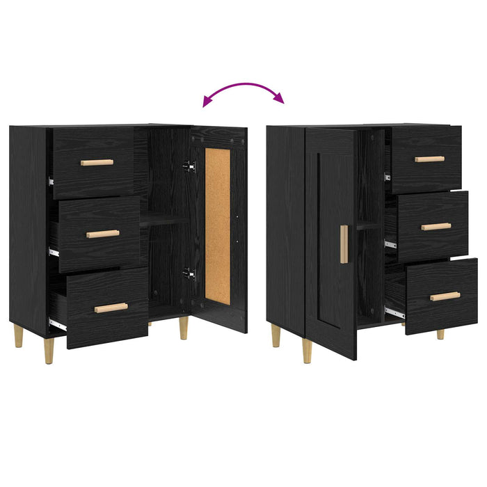 Bufet Stejar Negru 69,5 x 34 x 90 cm Lemn prelucrat WALTI
