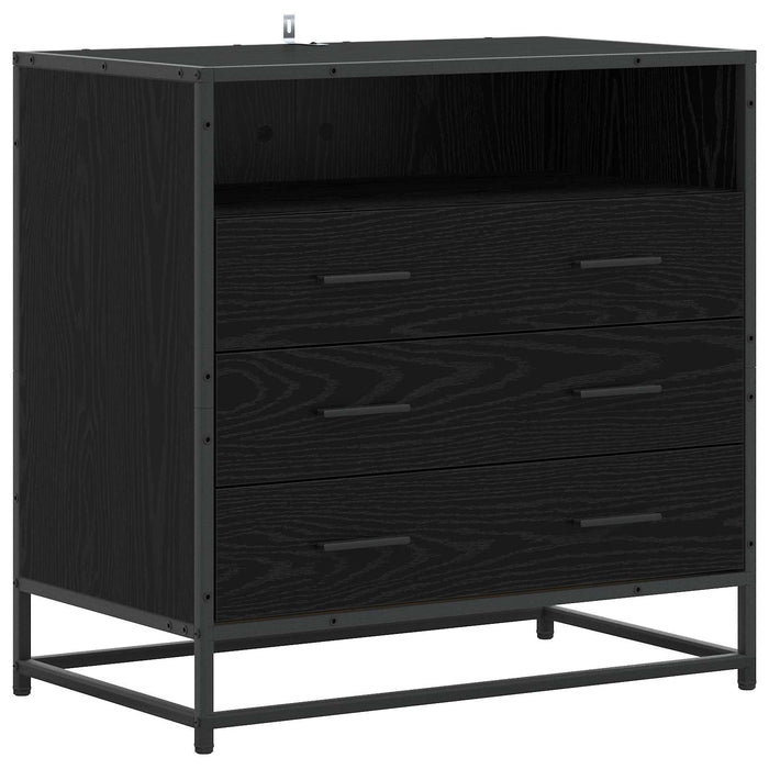 Dulap cu sertare 3-Drawer Stejar negru 70 x 41 x 70 cm WALTI