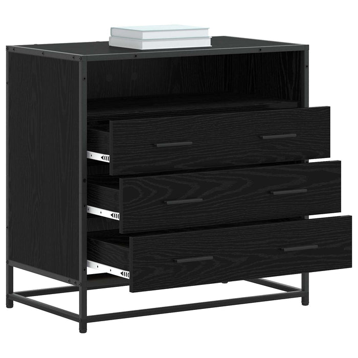 Dulap cu sertare 3-Drawer Stejar negru 70 x 41 x 70 cm WALTI