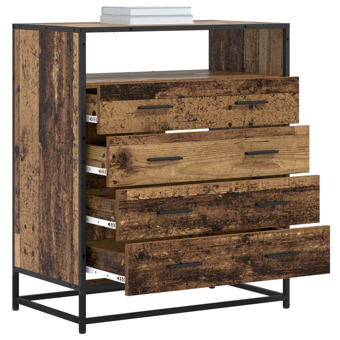 Dulap cu sertare 4-Drawer Lemn vechi 70 x 41 x 83,5 cm WALTI