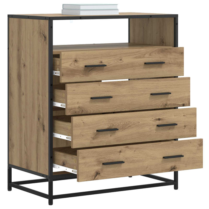 Dulap cu sertare 4-Drawer Stejar artizanal 70 x 41 x 83,5 cm WALTI