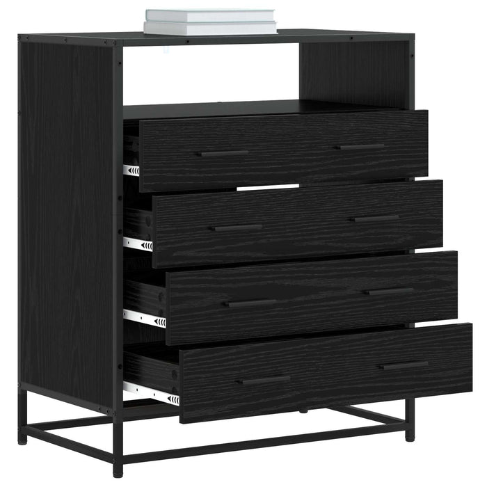 Dulap cu sertare 4-Drawer Stejar negru 70 x 41 x 83,5 cm WALTI