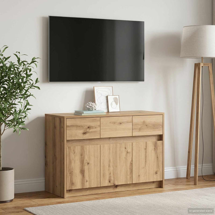 Cabinet TV 91 x 34 x 61 cm Stejar Artizanal Lemn prelucrat WALTI