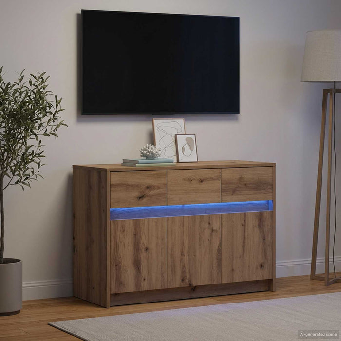 Cabinet TV 91 x 34 x 61 cm Stejar Artizanal Lemn prelucrat WALTI