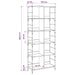Raft pentru cărți 4 niveluri 78,5 x 33 x 188,5 cm metal PB - WALTI WALTI