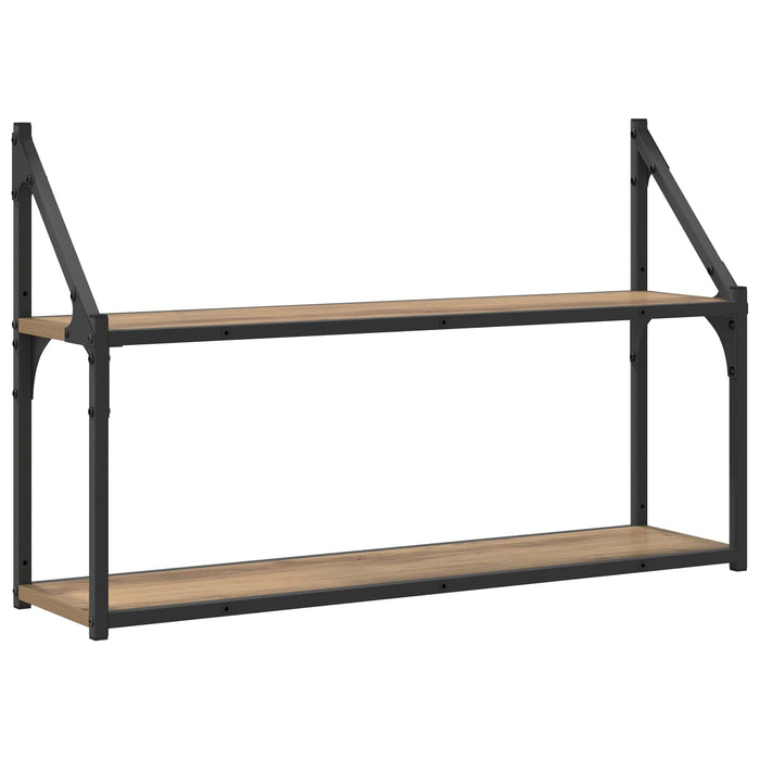 Raft de perete Montare pe perete Stejar artizanal metal PB WALTI