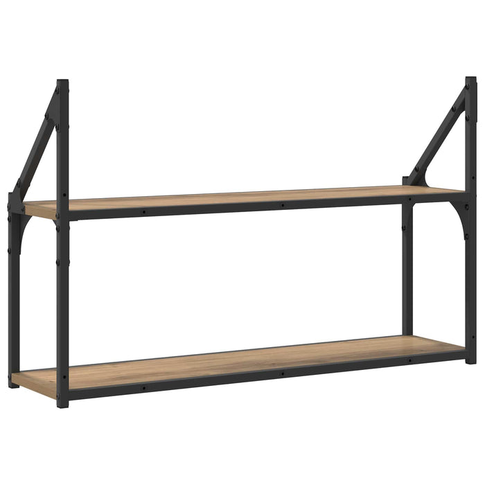 Raft de perete Montare pe perete Stejar artizanal metal PB WALTI