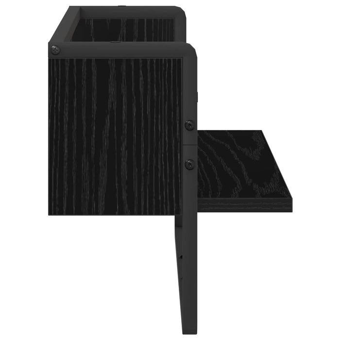 Raft de perete Montare pe perete Stejar negru 65 x 25 x 30 cm WALTI