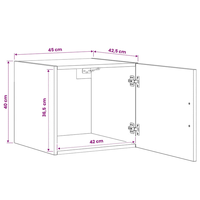 Dulap de perete Stejar Negru 45 x 42,5 x 40 cm Lemn prelucrat WALTI