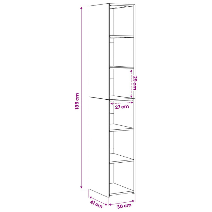 Bufet Stejar Artizanal 30 x 41 x 185 cm Lemn prelucrat WALTI