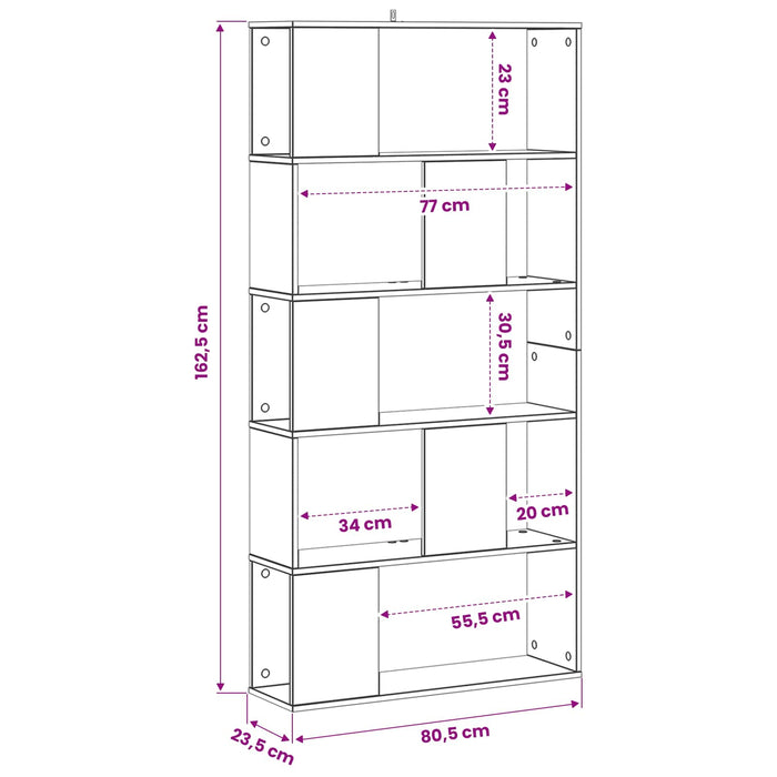 Bibliotecă Stejar negru 80,5 x 23,5 x 162,5 cm PB WALTI