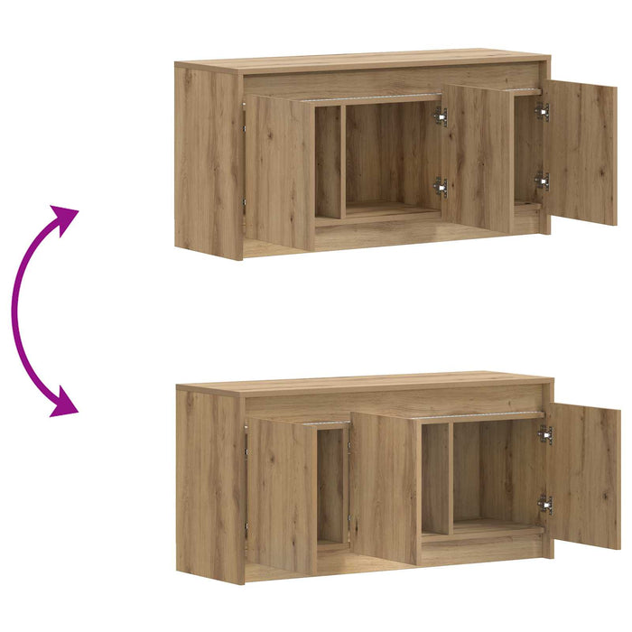 Cabinet TV 100 x 34 x 50 cm Stejar Artizanal Lemn prelucrat WALTI
