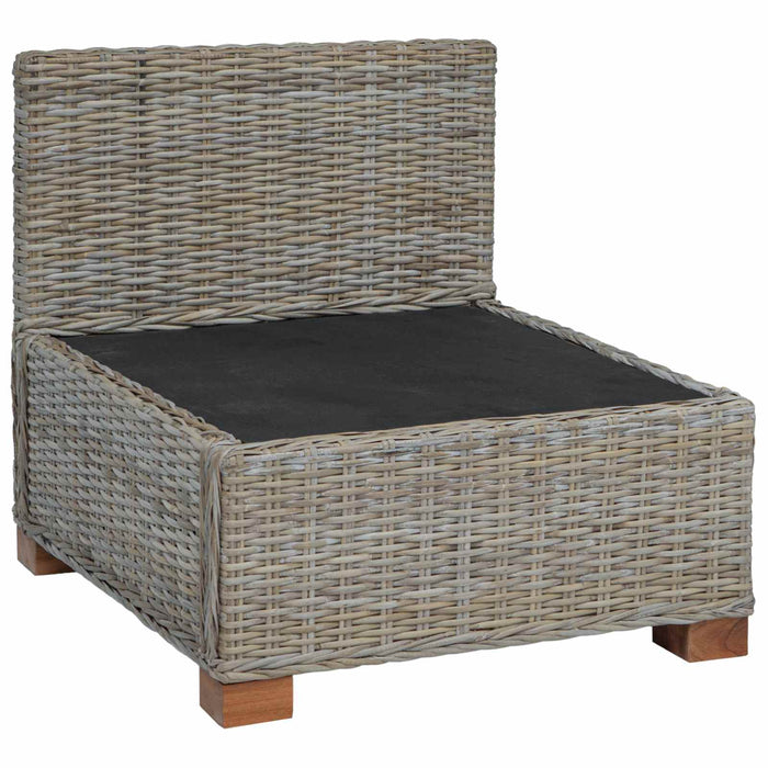 Sofa Medie cu Perne GENDT Ratan Natural Gri Kubu WALTI