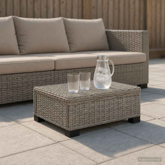 Masă de cafea GENDT Ratan Natural Gri Kubu 67 x 60 x 30 cm WALTI