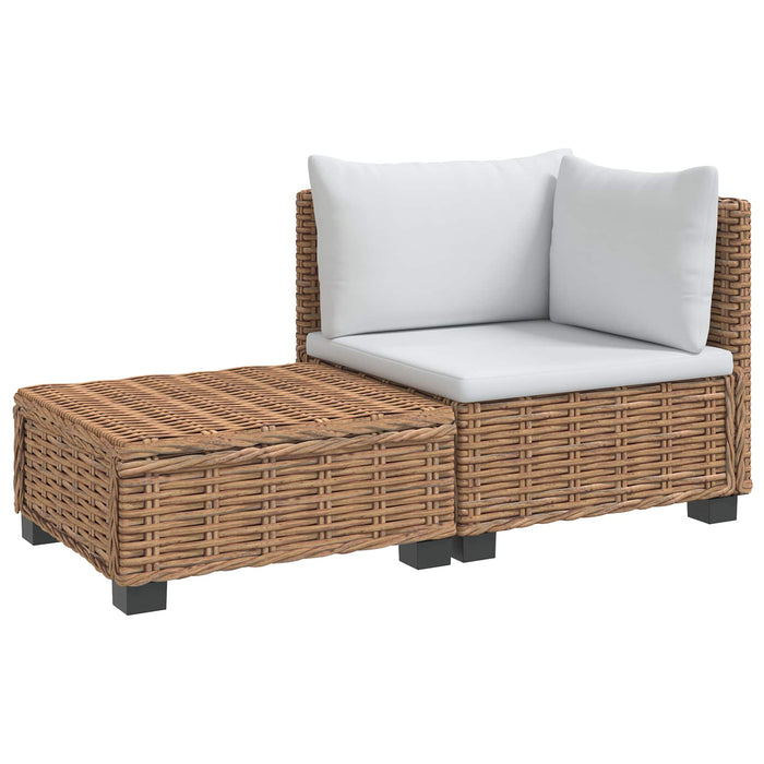 2 buc. Set de Lounge din Ratan cu Perne GENDT Ratan Natural WALTI