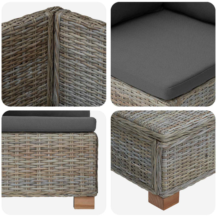 2 buc. Set de Lounge din Ratan cu Perne GENDT Ratan Natural WALTI