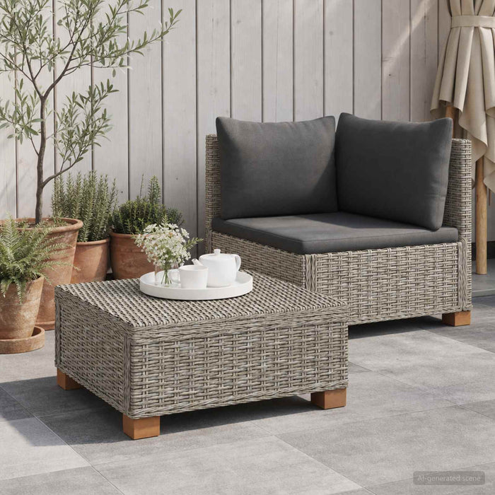2 buc. Set de Lounge din Ratan cu Perne GENDT Ratan Natural WALTI