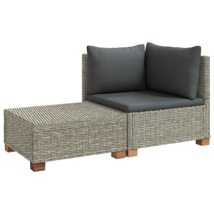 2 buc. Set de Lounge din Ratan cu Perne GENDT Ratan Natural WALTI