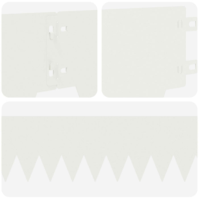 Margine pentru gazon 10 pcs 103 x 15 cm metal Alb WALTI