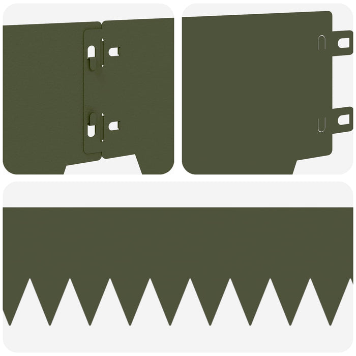 Margine pentru gazon 10 pcs 103 x 15 cm metal Verde măsliniu WALTI