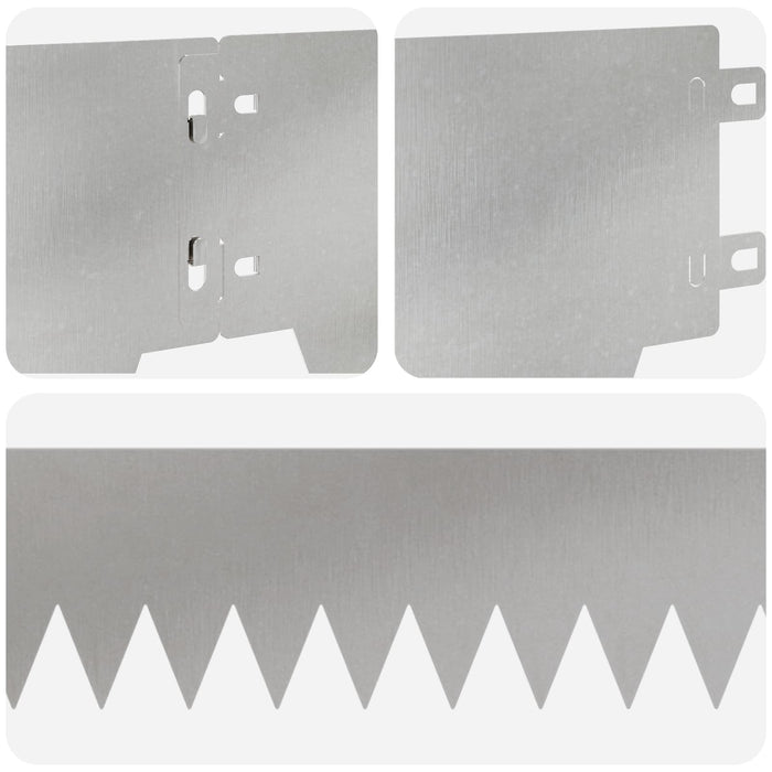 Margine pentru gazon 20 pcs 103 x 15 cm metal Argintiu WALTI