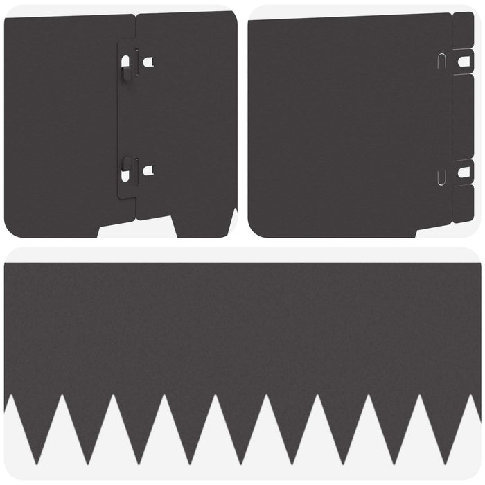 Margine pentru gazon 20 pcs 103 x 20 cm metal Negru WALTI