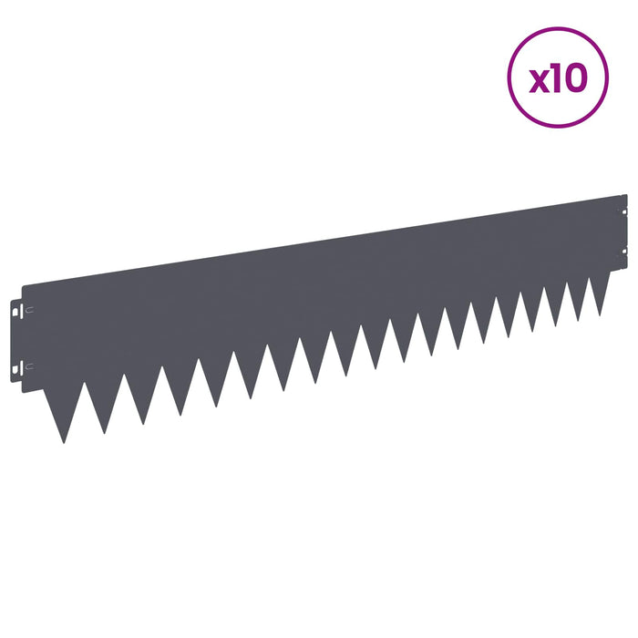 Margine pentru gazon 10 pcs 103 x 20 cm metal Antracit WALTI