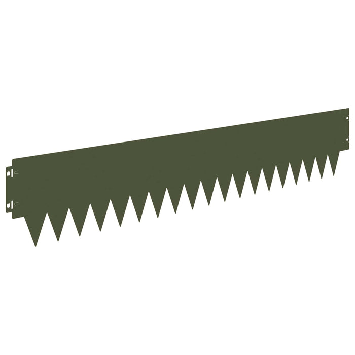 Margine pentru gazon 10 pcs 103 x 20 cm metal Verde măsliniu WALTI