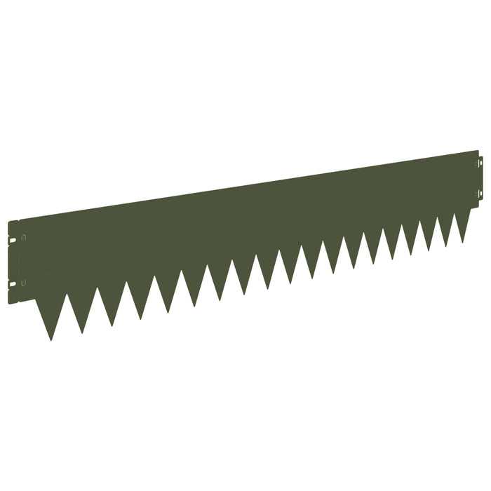 Margine pentru gazon 10 pcs 103 x 20 cm metal Verde măsliniu WALTI