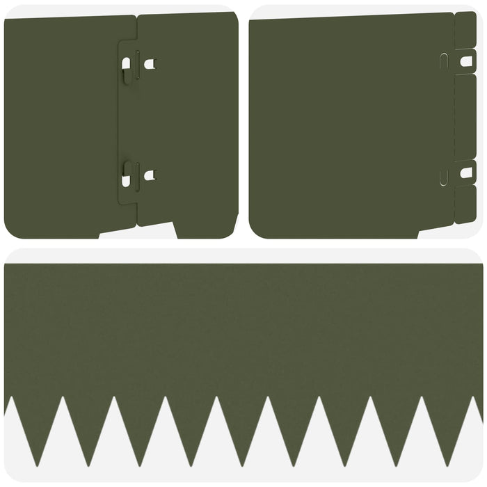Margine pentru gazon 30 pcs 103 x 20 cm metal Verde măsliniu WALTI