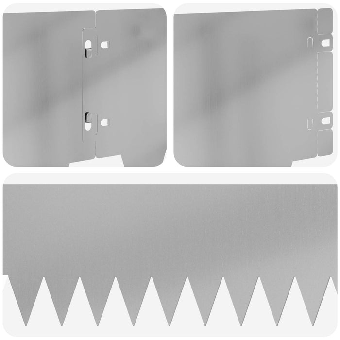 Margine pentru gazon 10 pcs 103 x 20 cm metal Argintiu WALTI