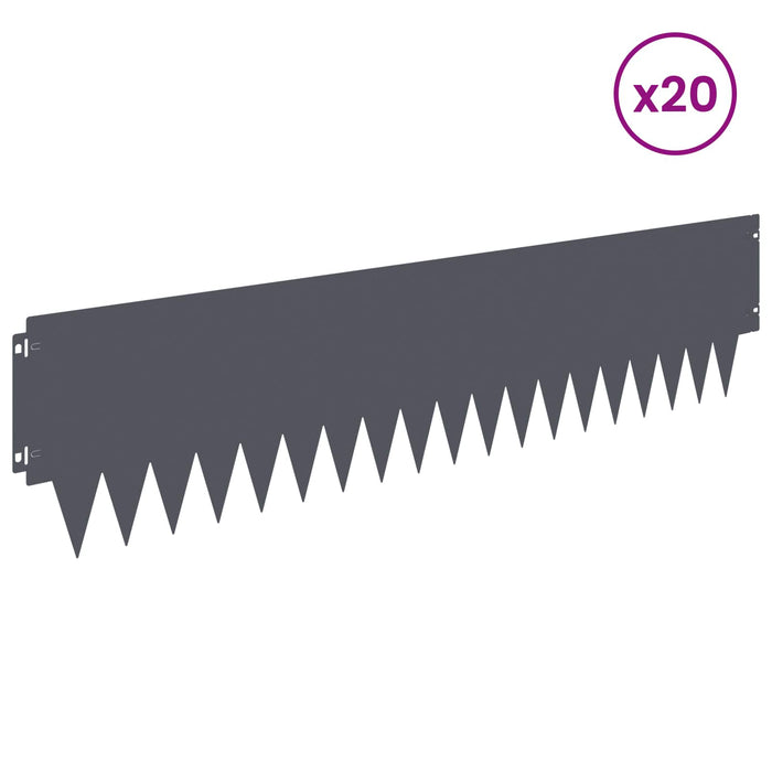 Margine pentru gazon 20 pcs 103 x 25 cm metal Antracit WALTI