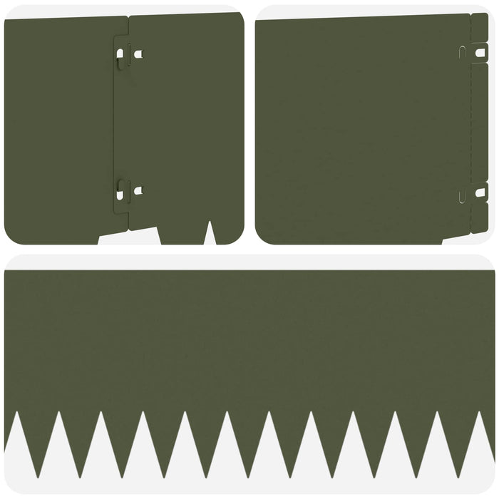 Margine pentru gazon 10 pcs 103 x 25 cm metal Verde măsliniu WALTI