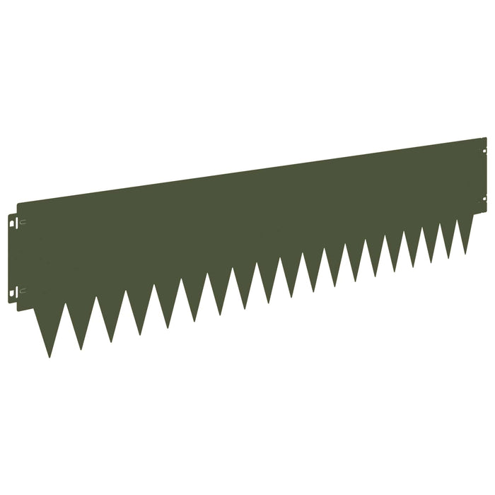 Margine pentru gazon 10 pcs 103 x 25 cm metal Verde măsliniu WALTI