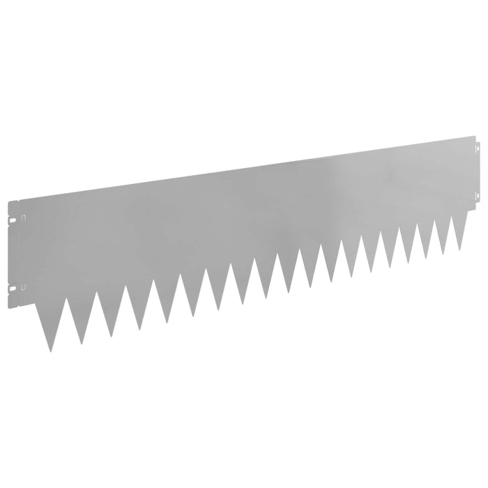 Margine pentru gazon 10 pcs 103 x 25 cm metal Argintiu WALTI